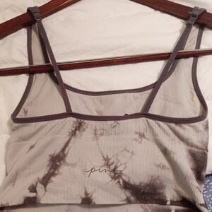 PINK Victoria's Secret Gray Tie-Dye Bralette